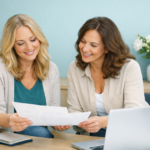 two women reviewing a contract